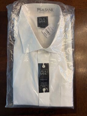 New Jos. A. Bank Traveler White Dress Shirt 18½-37 NWT 100% Cotton